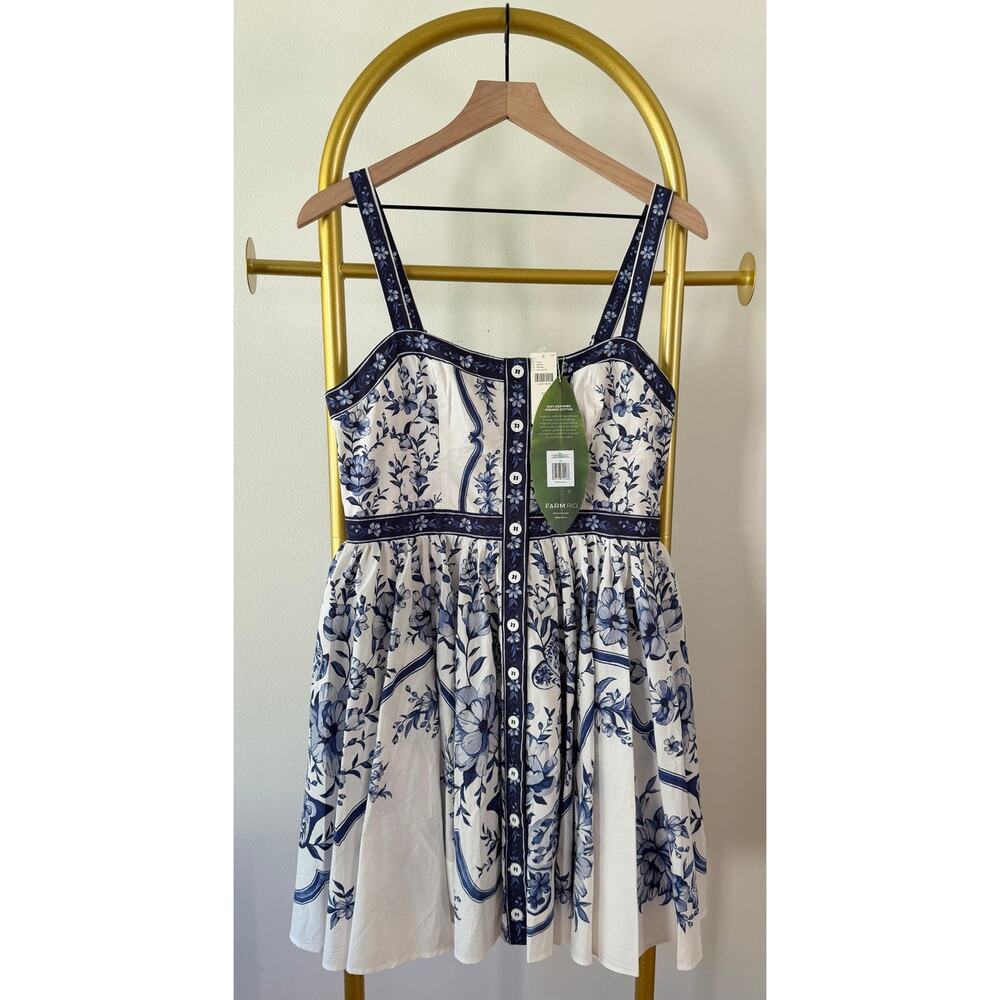 Farm Rio NEW Porcelain Garden Mini Dress, Medium - Picture 5 of 15